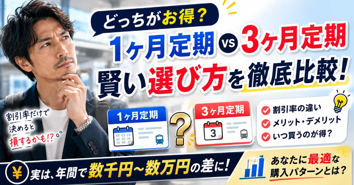 【どっちがお得？】1ヶ月定期と3ヶ月定期、賢い選び方を徹底比較！
