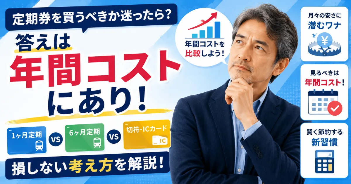 定期券を買うべきか迷ったら？答えは「年間コスト」にあり！