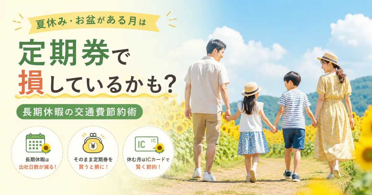 夏休みや長期休暇がある家庭は定期券で損しているかも？
