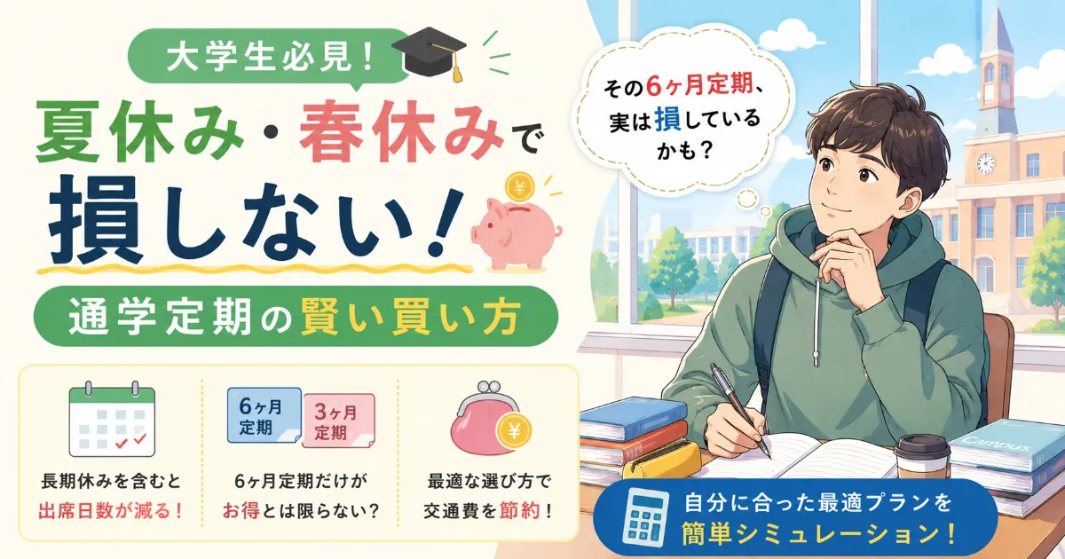 大学生必見！夏休み・春休みで損しない「通学定期」の賢い買い方