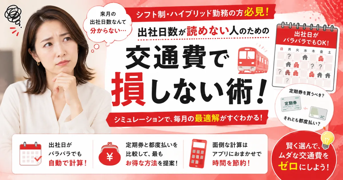 出社日数が読めない！シフト制・ハイブリッド勤務の交通費シミュレーション術