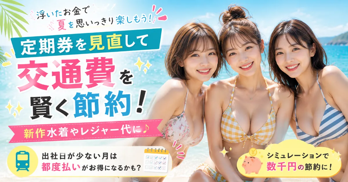 交通費の見直しで新作水着をゲット！夏に向けて「定期券」を賢く節約する通勤シミュレーション術