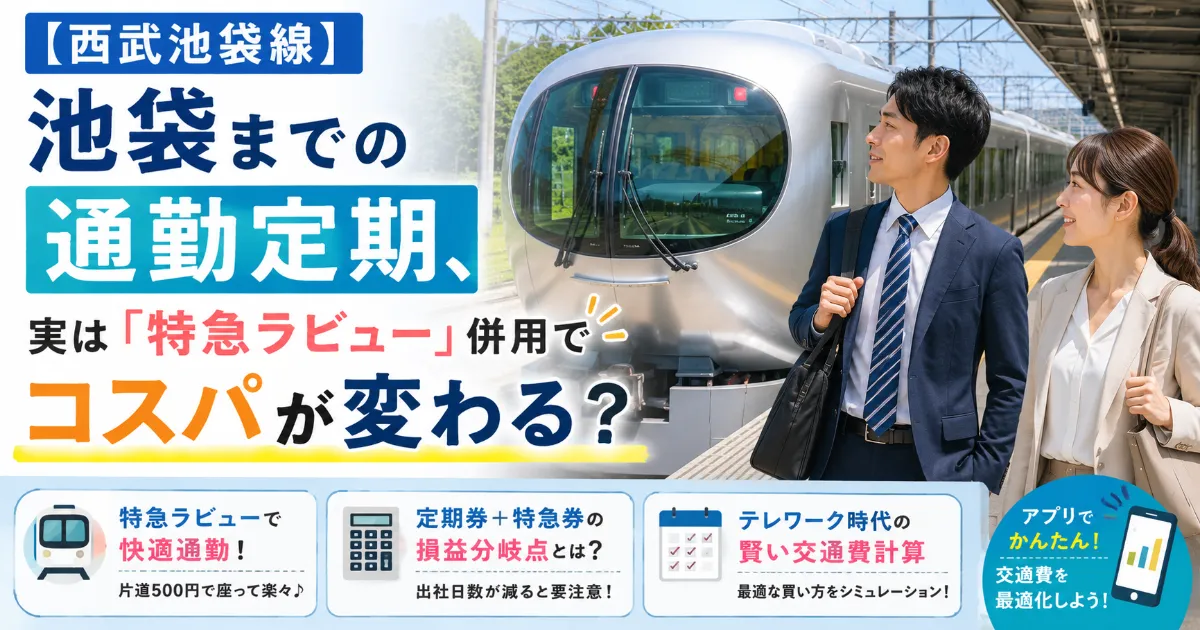 【西武池袋線】池袋までの通勤定期、実は「特急ラビュー」併用でコスパが変わる？