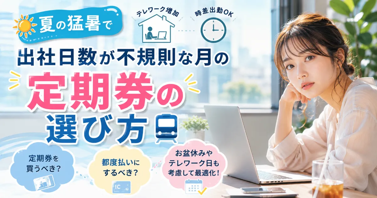 夏の猛暑で「テレワーク」が増加！出社日数が不規則な月の定期券の選び方