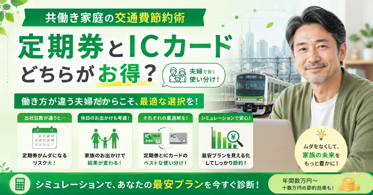共働き家庭の交通費節約術｜定期券とICカードどちらがお得？