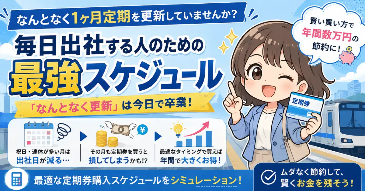 「なんとなく1ヶ月定期を更新」は今日で卒業！毎日出社する人のための最強スケジュール