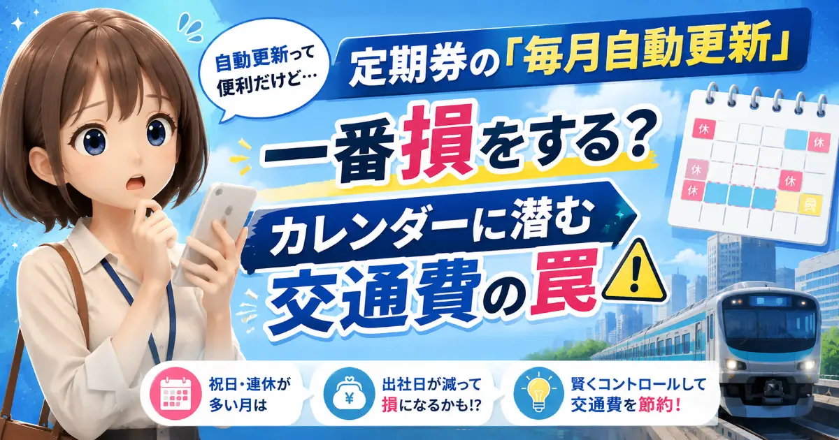 定期券の「毎月自動更新」は一番損をする？カレンダーに潜む交通費の罠